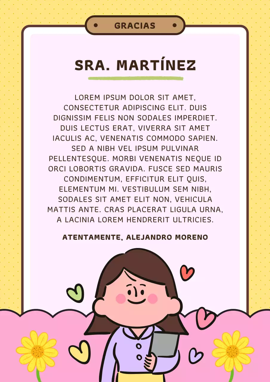 amarillo rosa animación tarjeta del día mundial del profesor