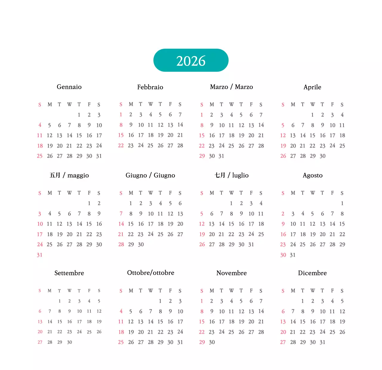 Colori caldiChiese con simpatiche illustrazioni