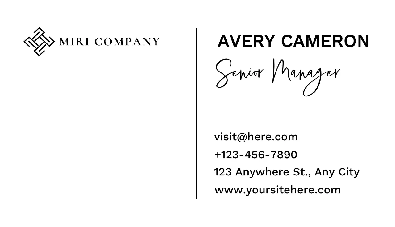 Black Minimalist Business Card