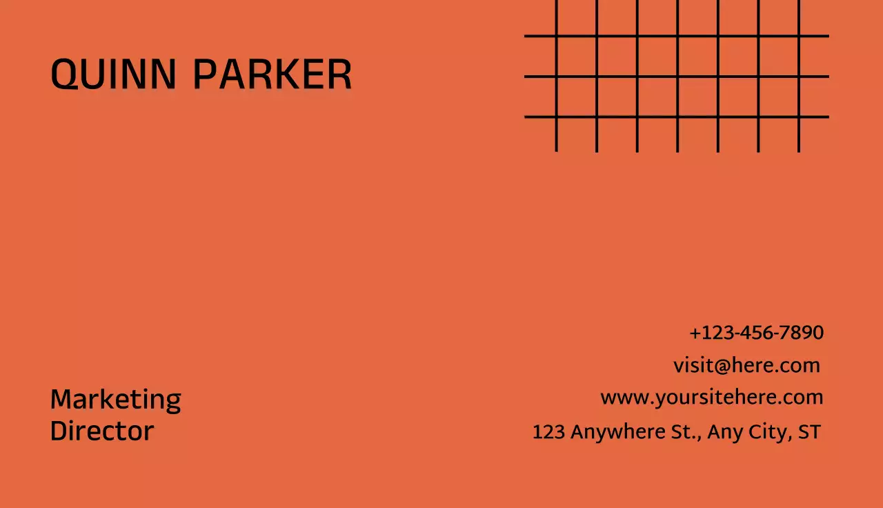 Orange Simple Business Card