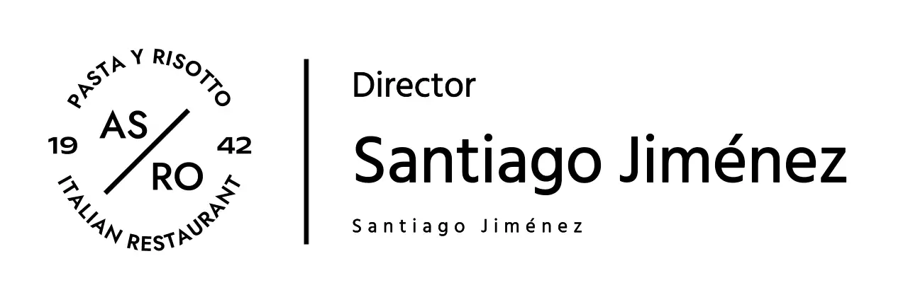 Placa con el nombre de un restaurante italiano con un toque moderno