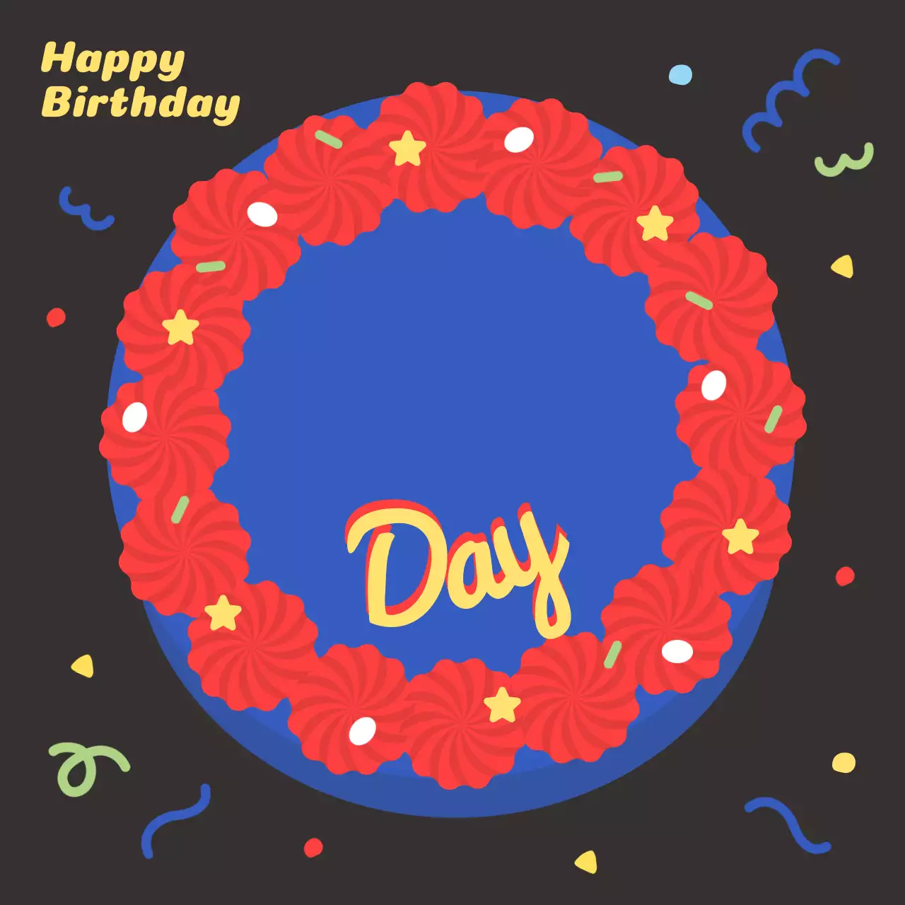 검정의 아기자기한 케이크 메모지