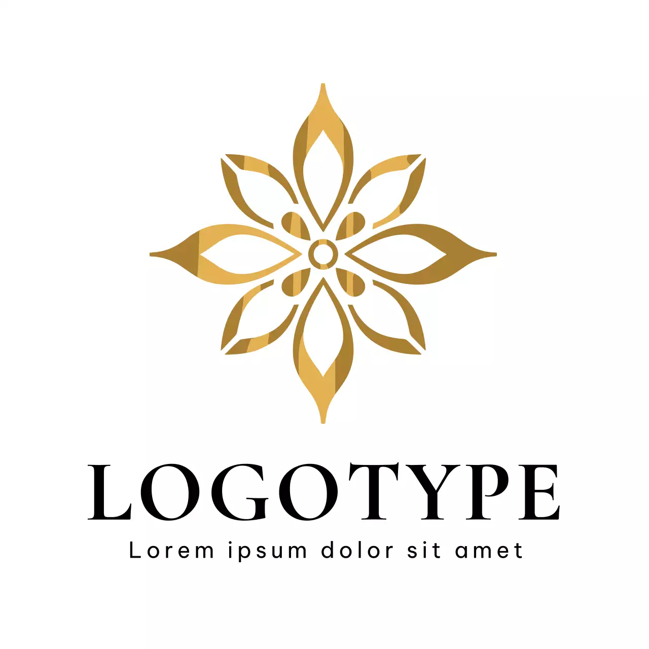 Gold Floral Design Logo