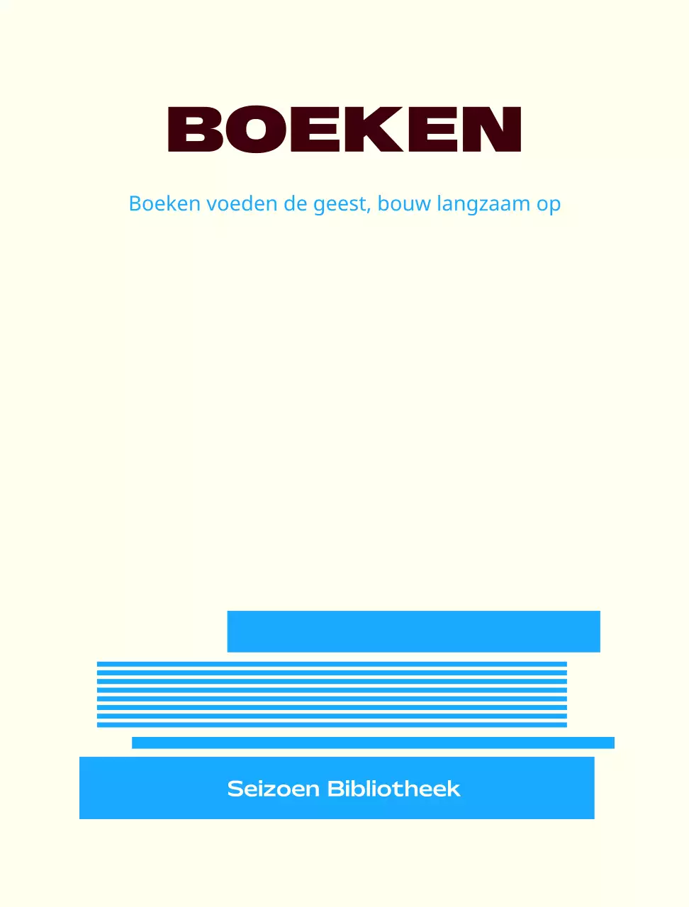 Modern boekencafé-behang in ivoor