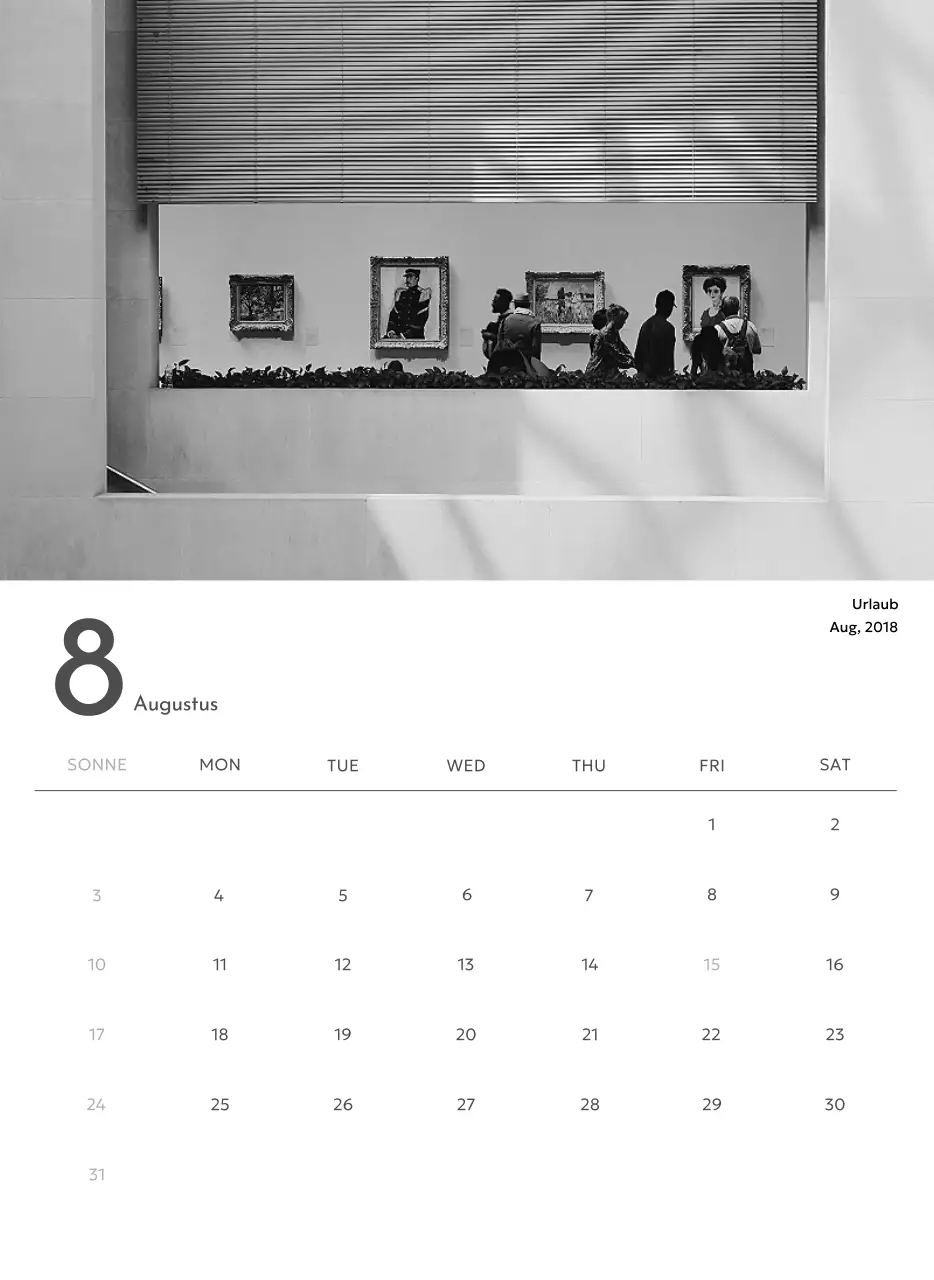 Ein Fotokalender mit klarem, urbanem Charakter