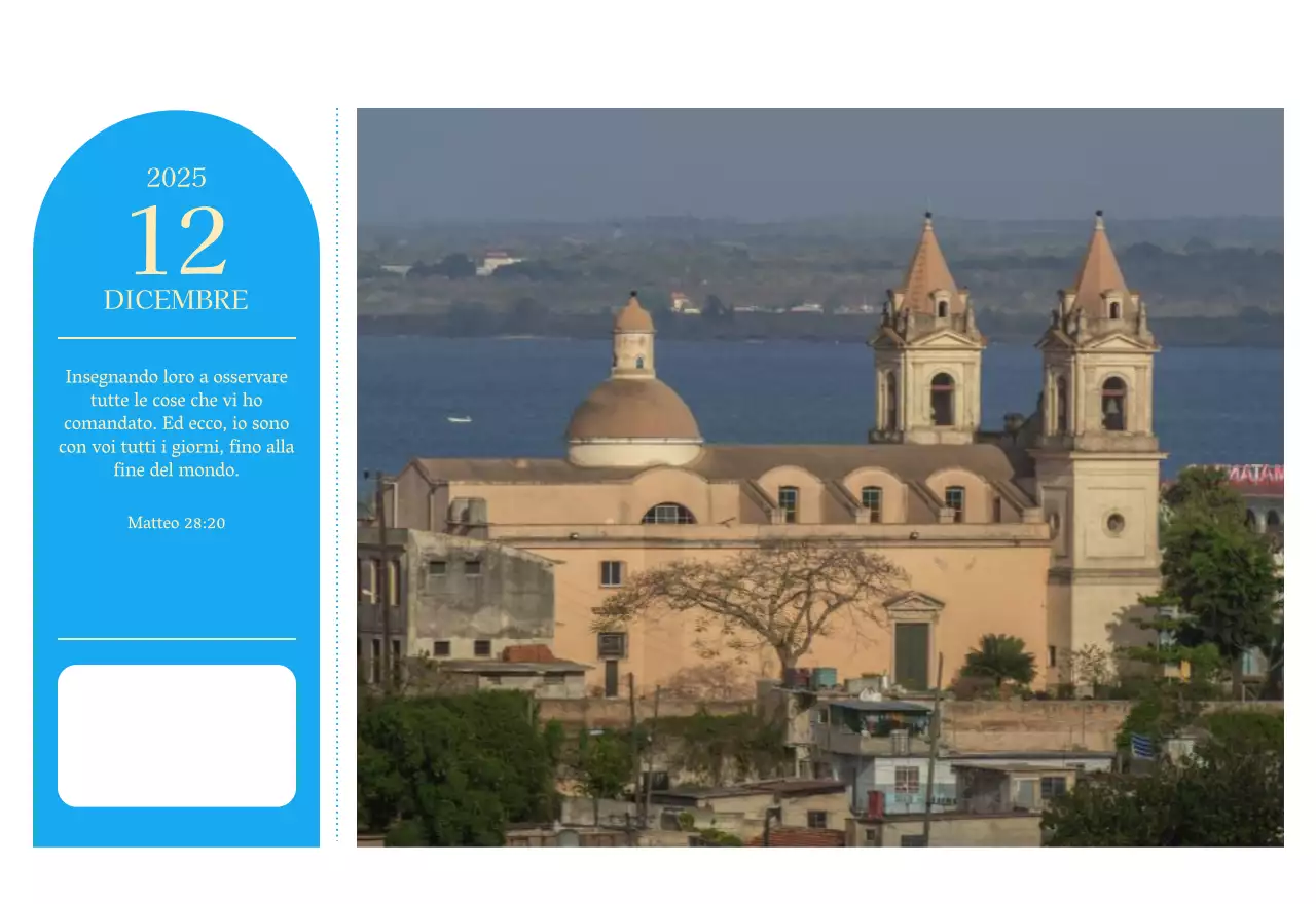 Calendario ecclesiastico blu di concezione moderna