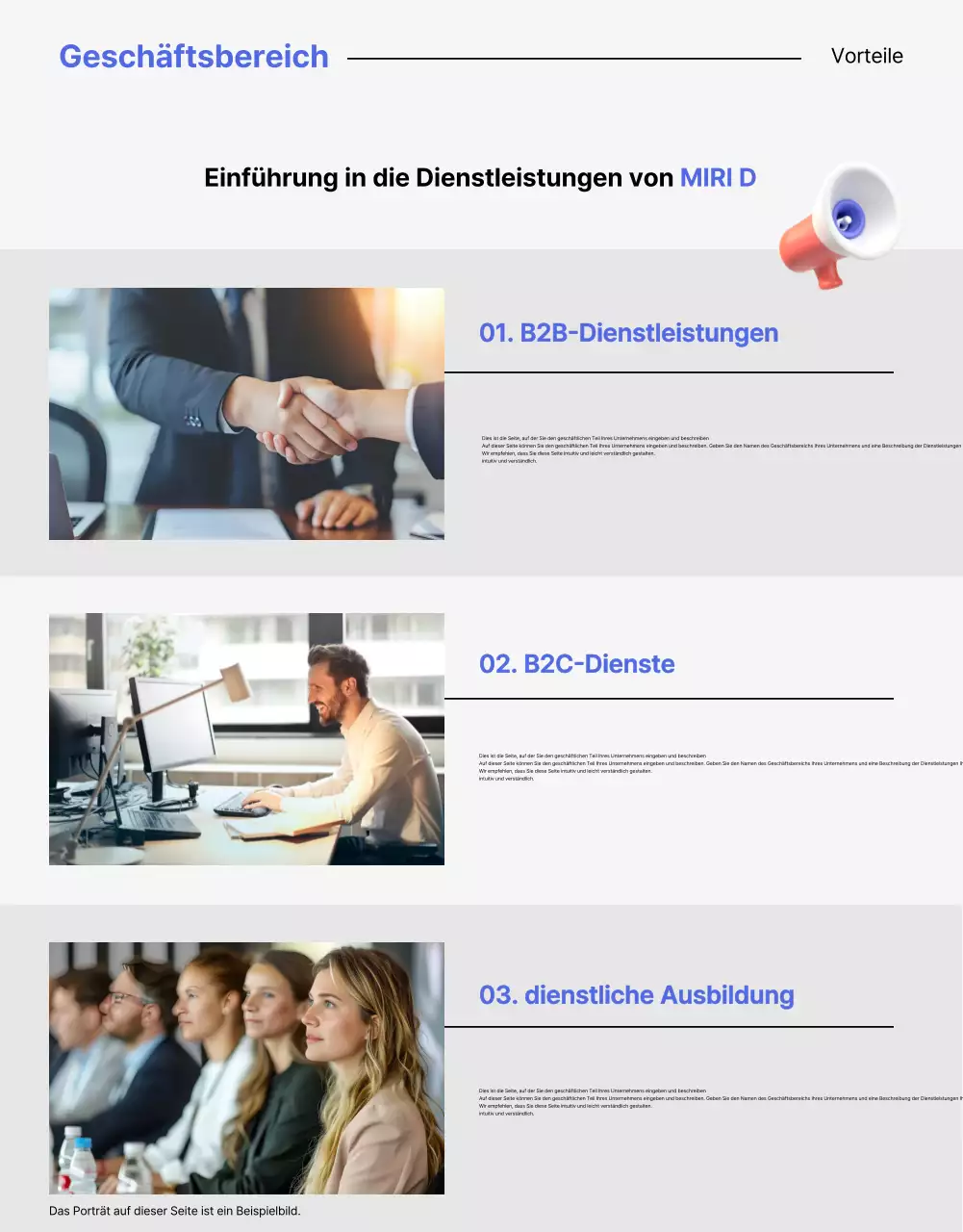 Ein sauberes blaues und gelbes Anschreiben zur Stellenausschreibung eines Unternehmens
