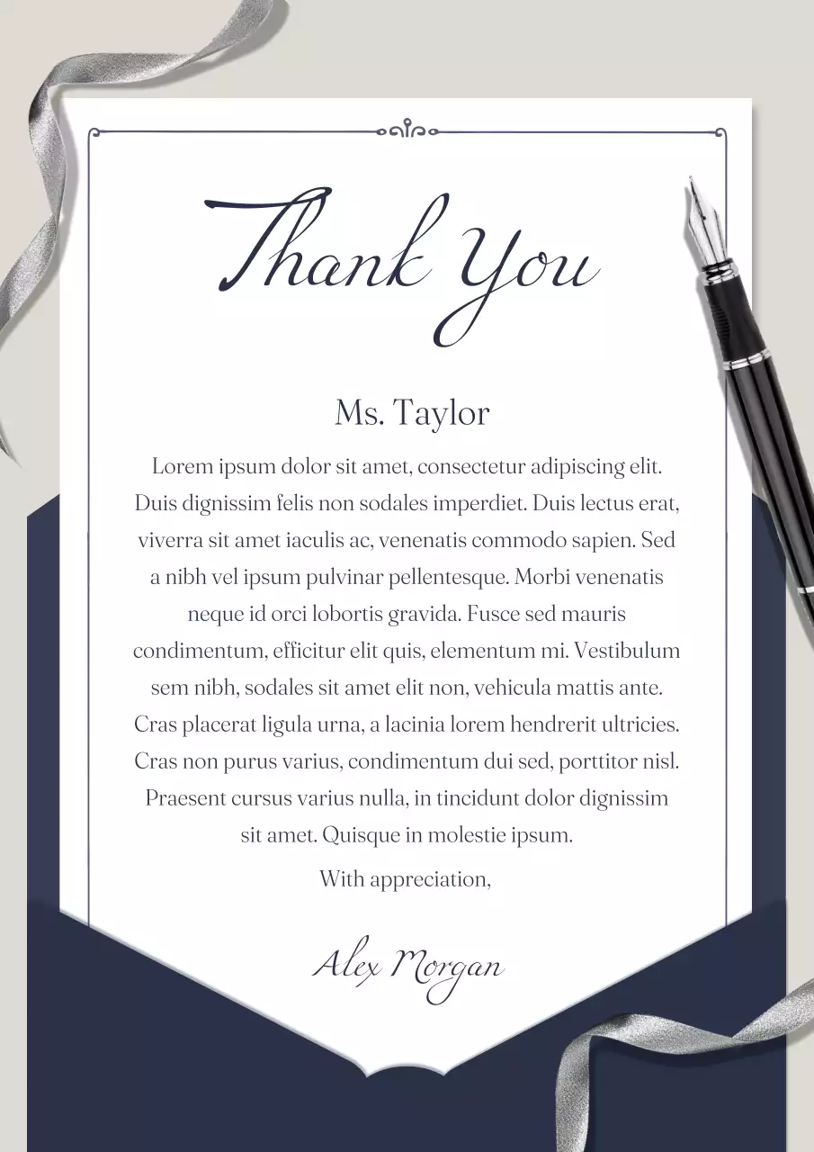 White Elegant Thank You Card Poster