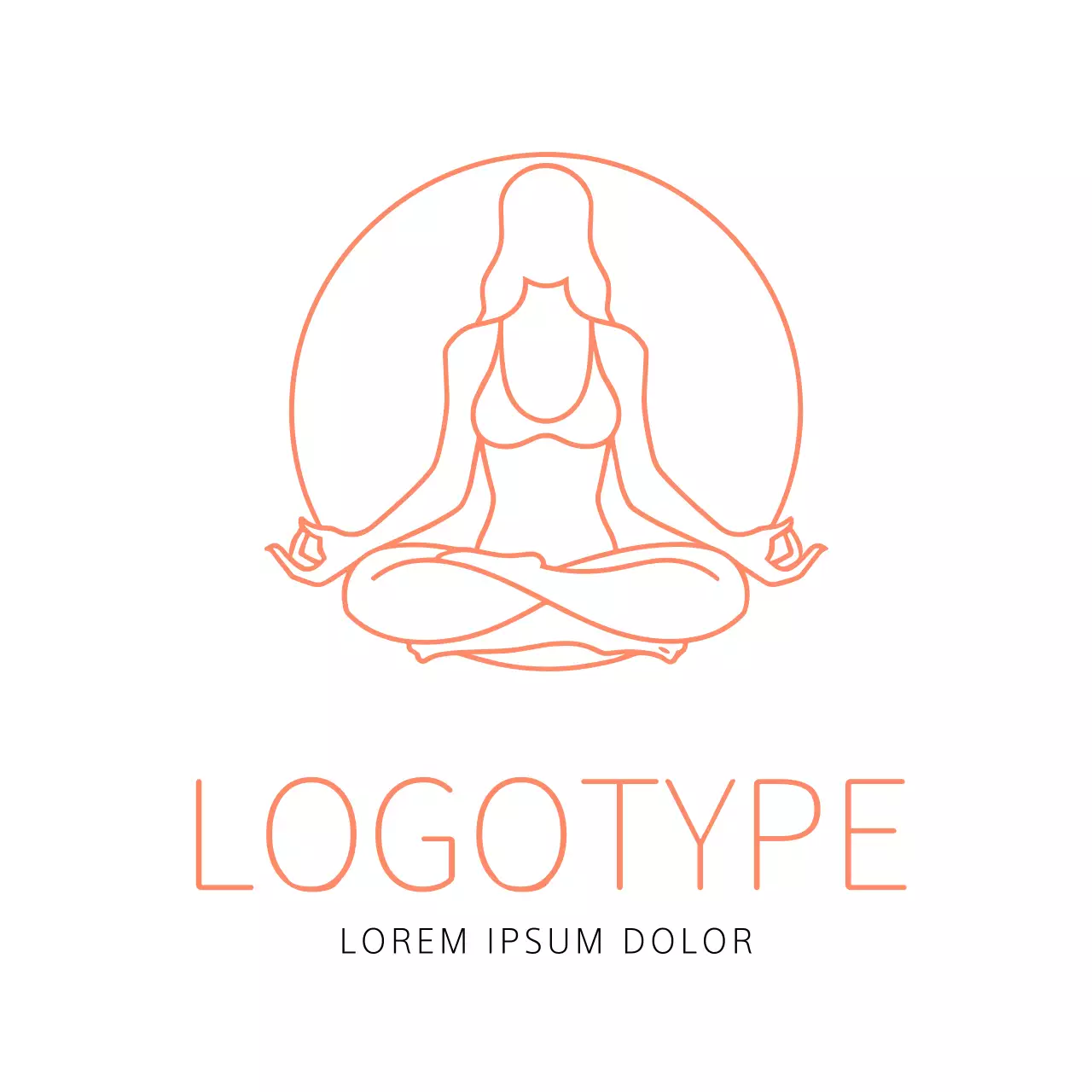 Orange Minimal Yoga Logo