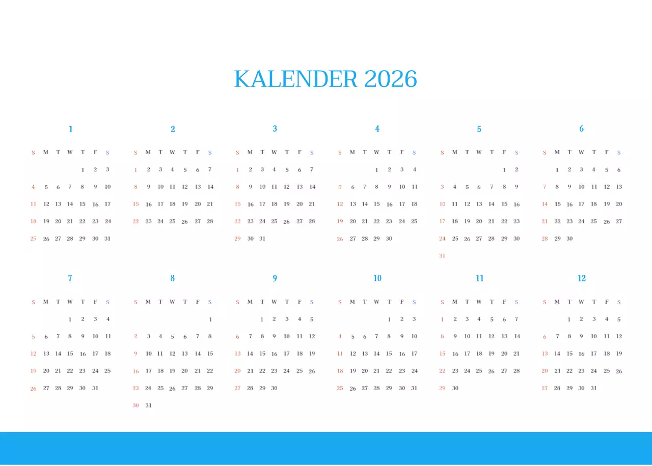 Blauw modern concept kerkkalender