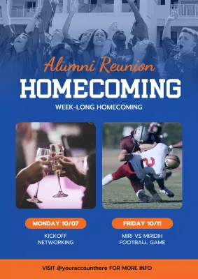 Blue Classic Homecoming Announcement Poster