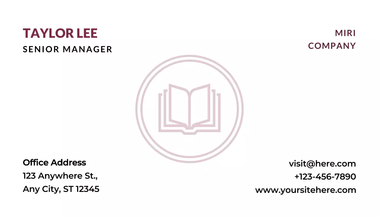 Maroon Simple Business Card