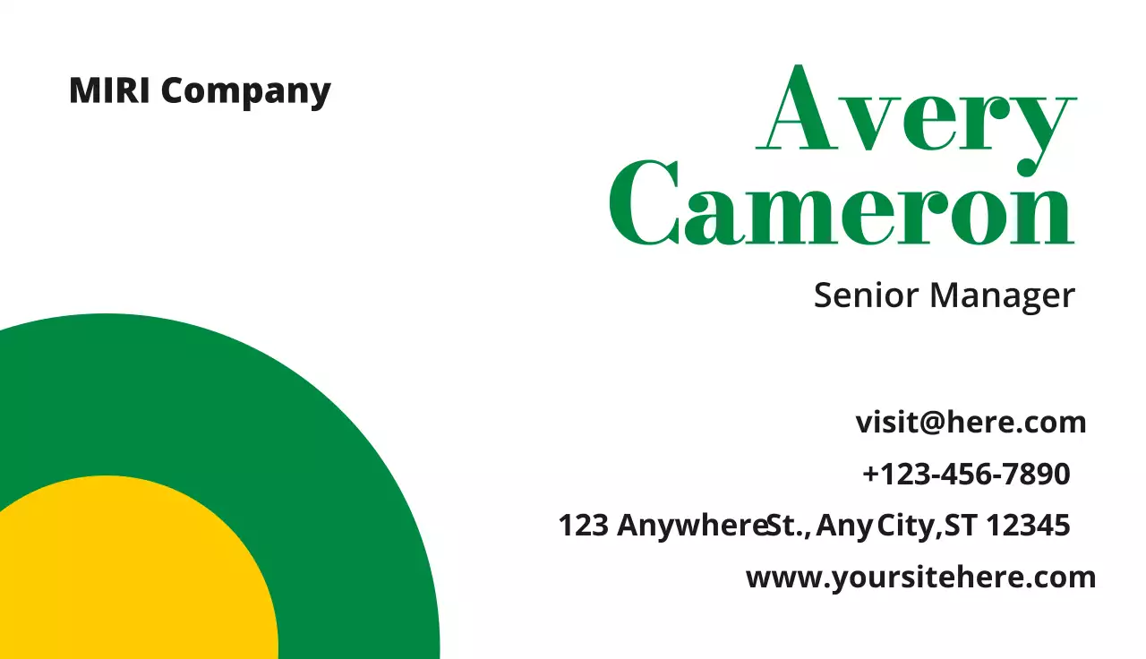 Green Minimal Business Card