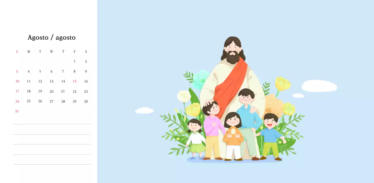 Colores cálidosIglesias con simpáticas ilustraciones