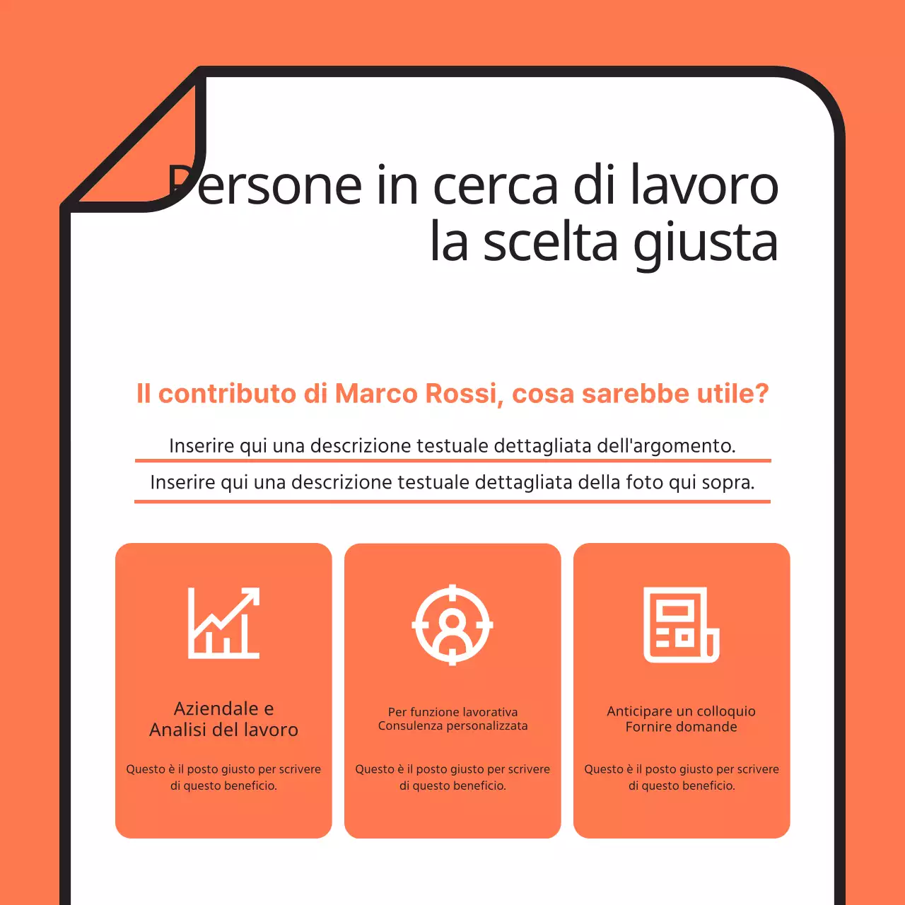 Promuovere una semplice sessione di tutoraggio in arancione e azzurro