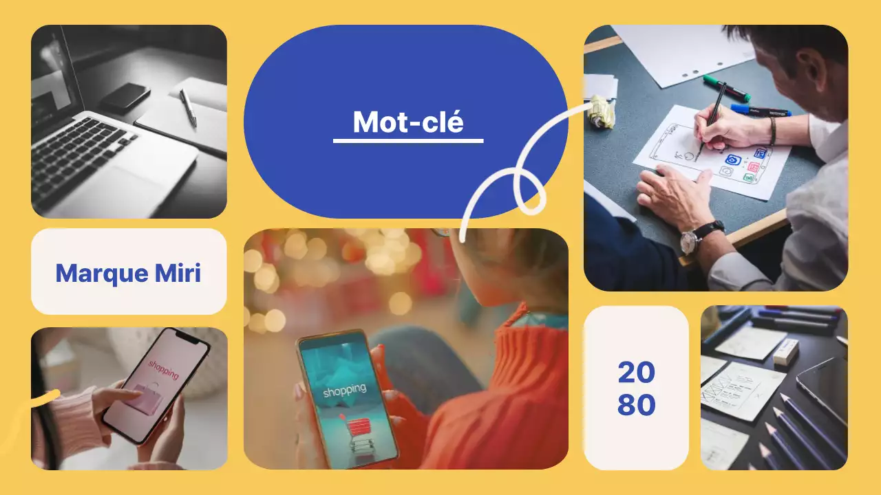 Guide des marques de petites entreprises branchées en bleu et jaune