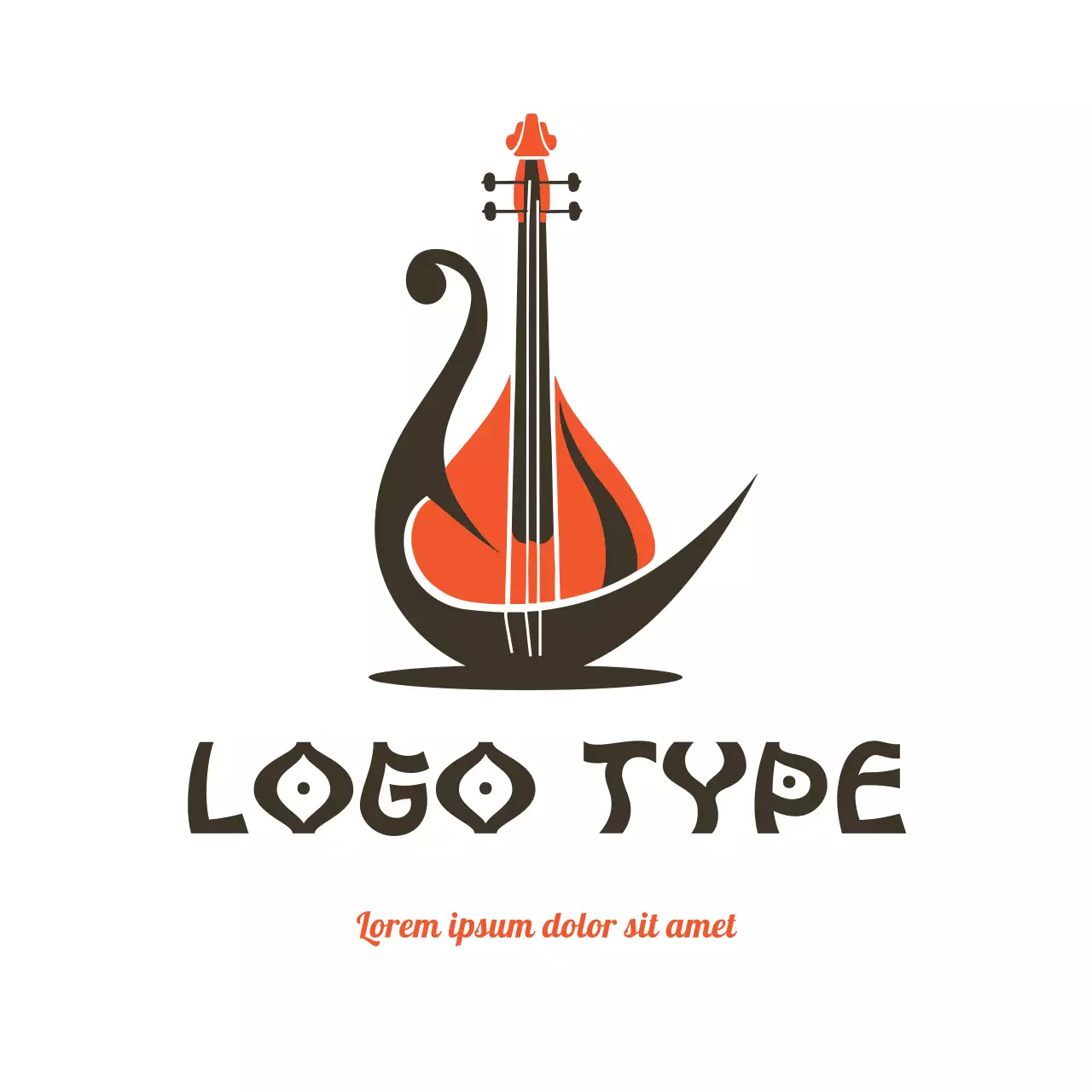 Orange Abstract Music Logo