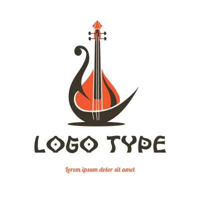 Orange Abstract Music Logo