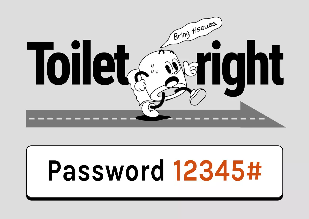 Grey Comic Restroom Notice Poster