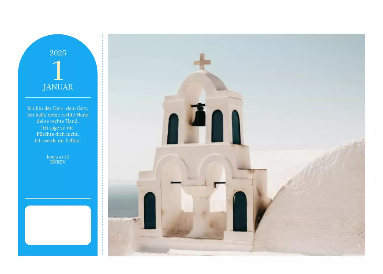 Blaues modernes Konzept Kirchenkalender