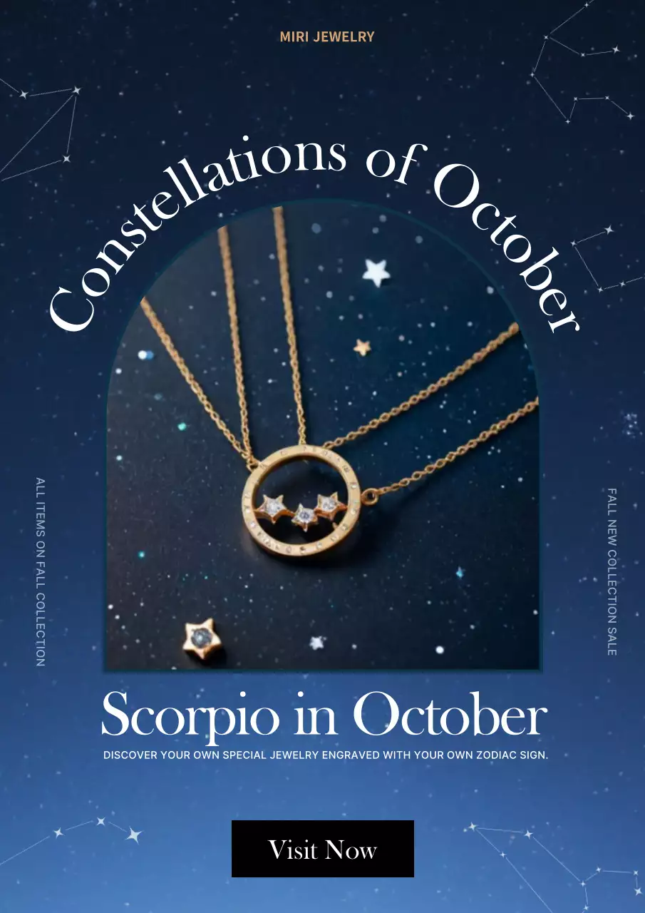 Blue Elegant Jewelry Promotion Poster