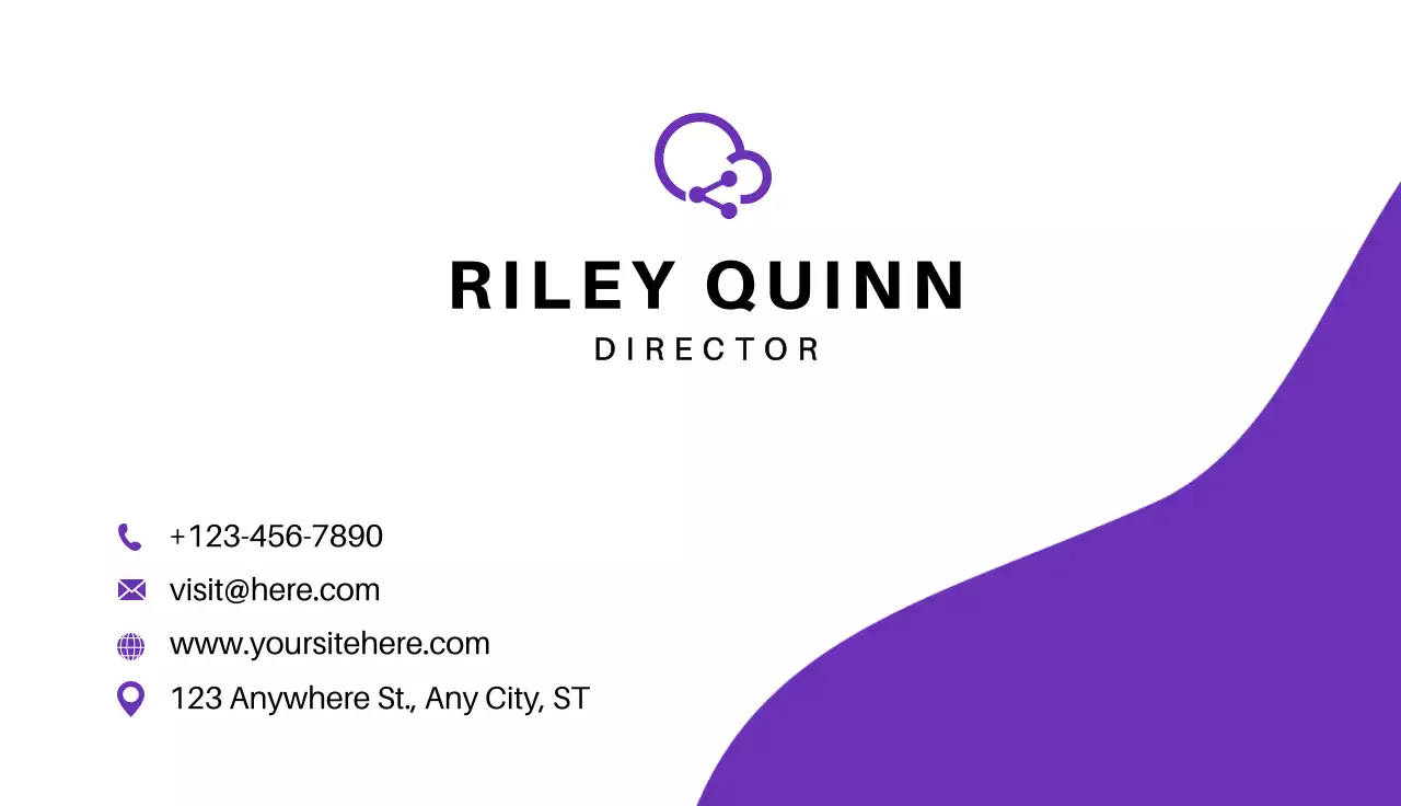 Purple Minimal Business Card
