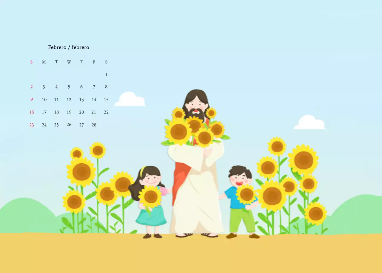 Colores cálidosIglesias con simpáticas ilustraciones