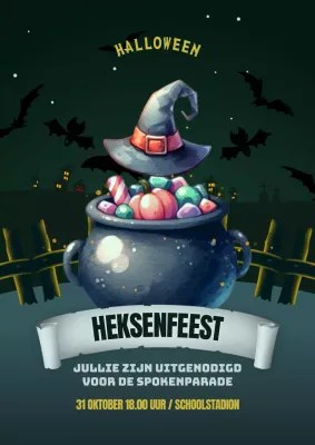 Promoot je Halloweenfeest met zwarte en grijze accenten