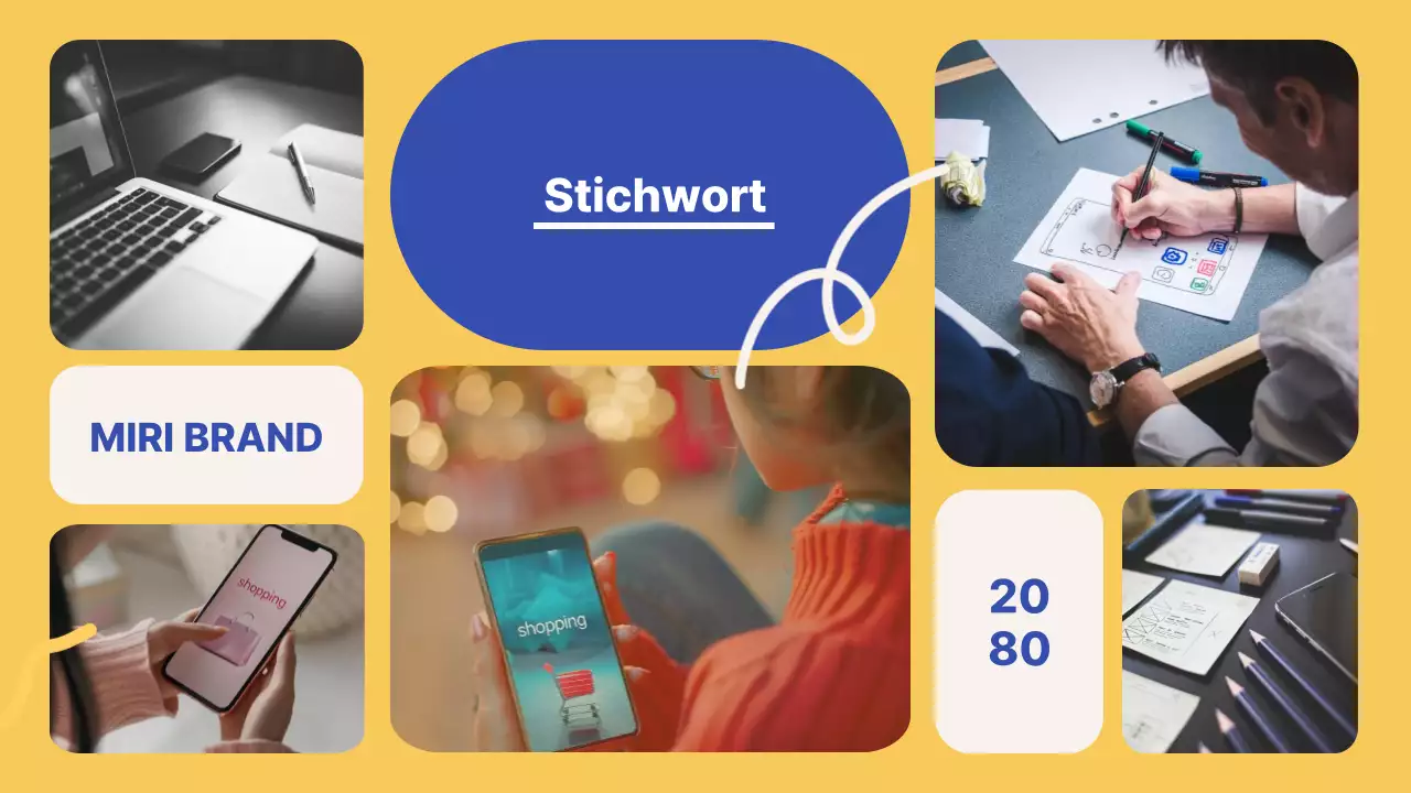 Ein Leitfaden für trendige Marken kleiner Unternehmen in Blau und Gelb