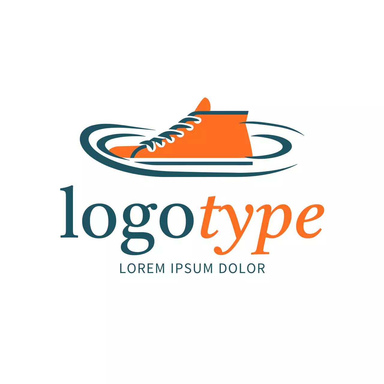 Orange Modern Sneaker Logo
