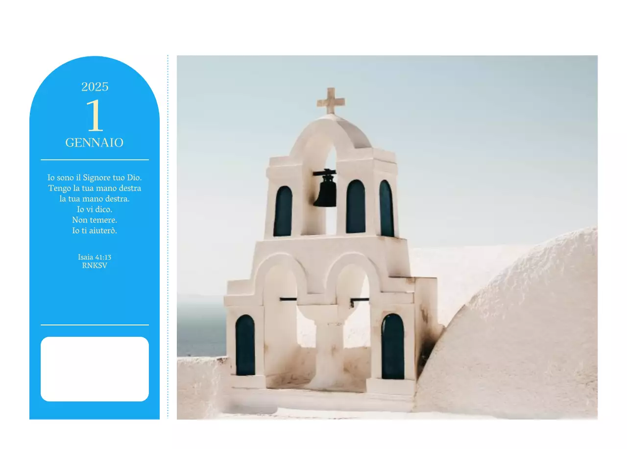 Calendario ecclesiastico blu di concezione moderna
