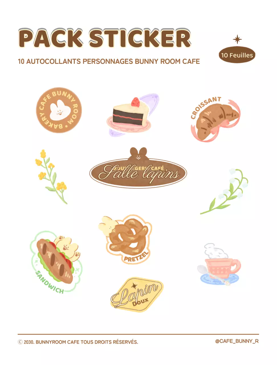 Crayon de couleur mignon illustration boulangerie autocollant fond d'écran