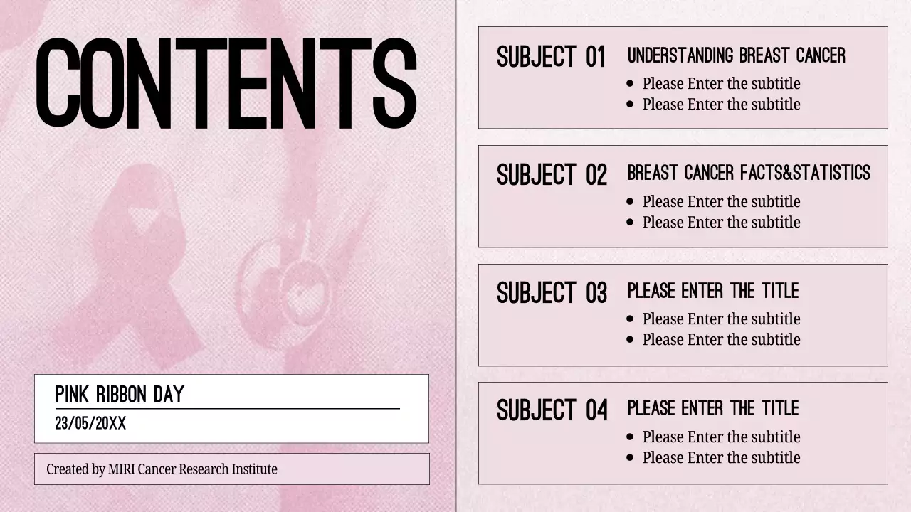 Pink Classic Breast Cancer Guide Presentation