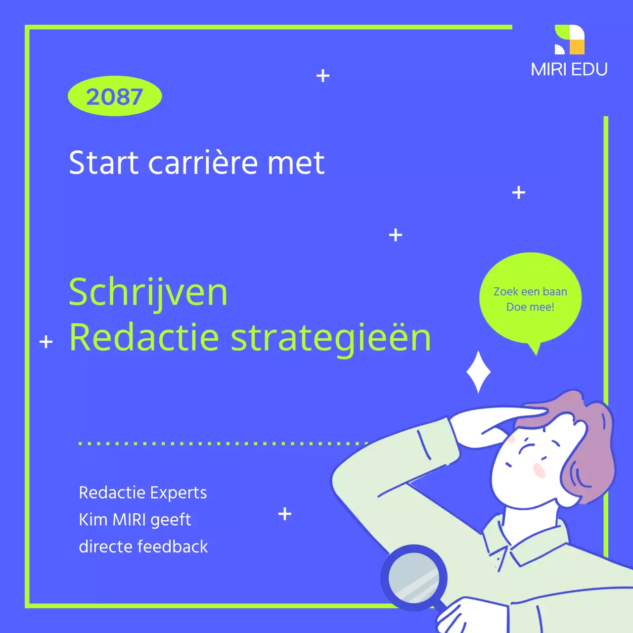 Modern trainingsmateriaal in blauw en fluorescerende kleuren