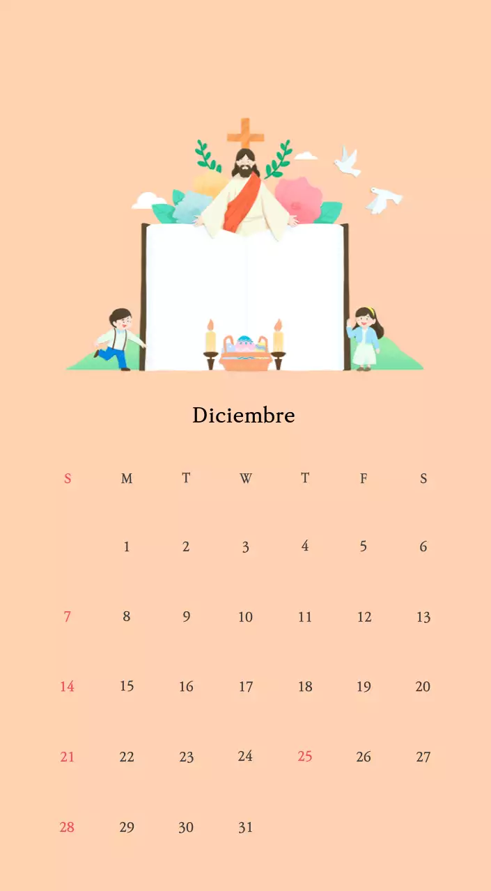 Colores cálidosIglesias con simpáticas ilustraciones