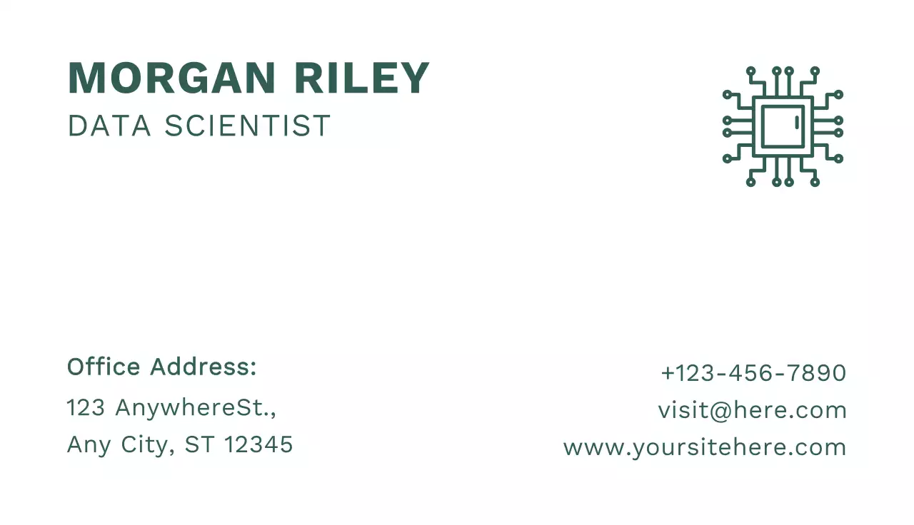 Green Minimal Business Card