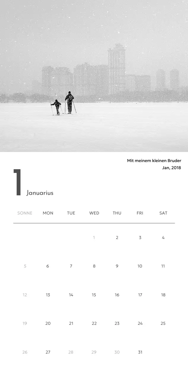 Ein Fotokalender mit klarem, urbanem Charakter