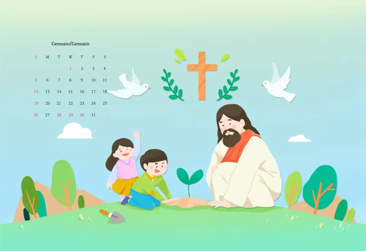 Colori caldiChiese con simpatiche illustrazioni