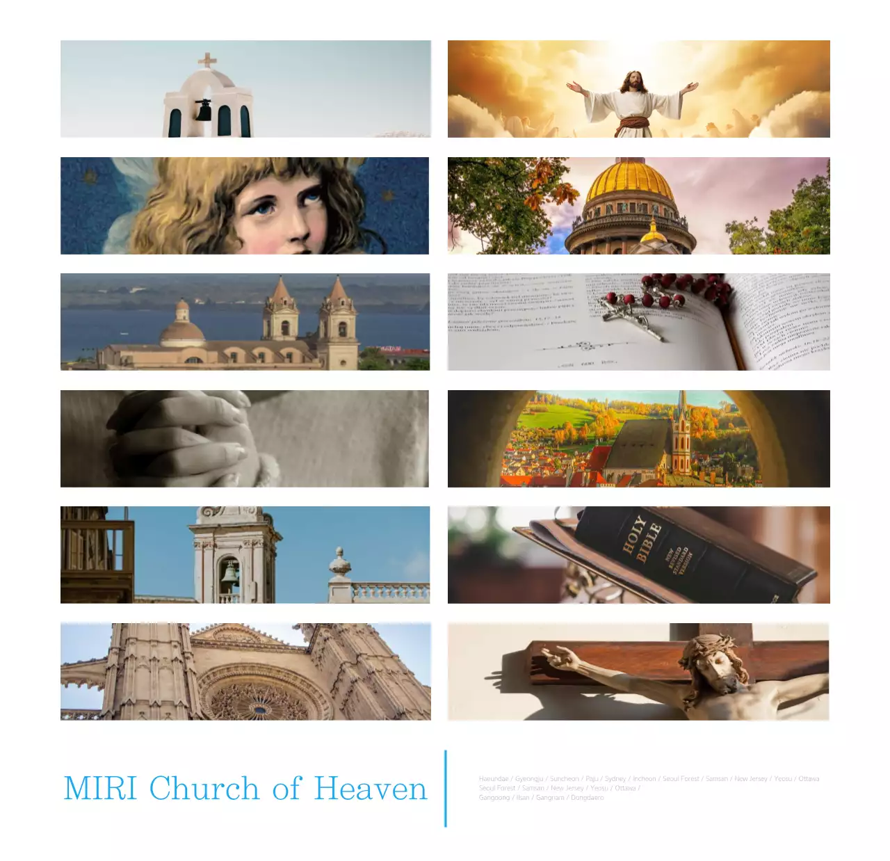 Lịch nhà thờ khái niệm hiện đại màu xanh