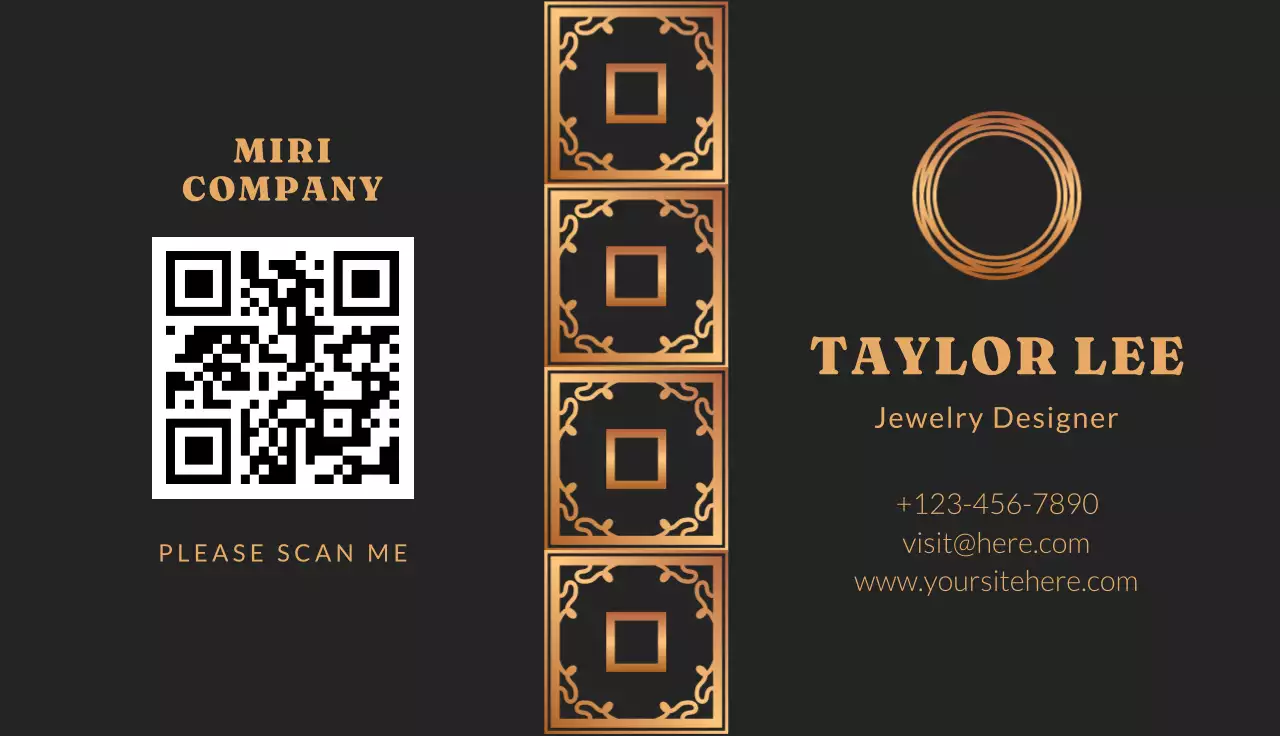 Black Elegant Jewelry Business Card