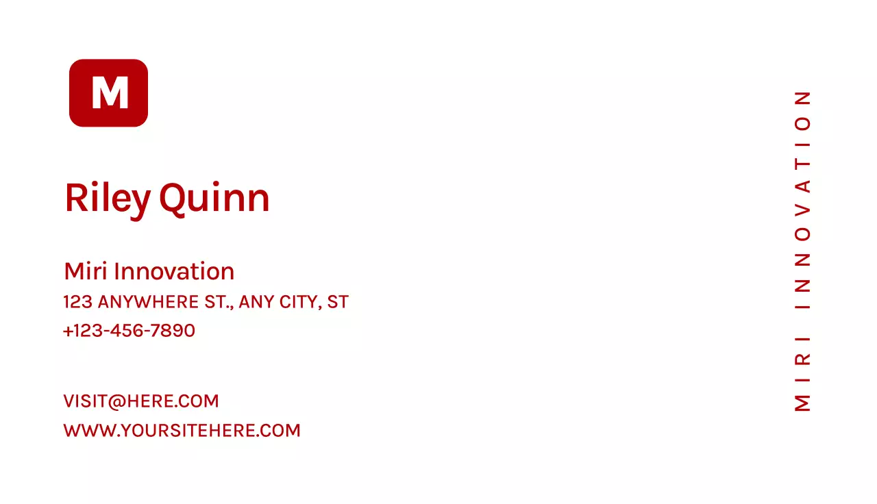 Red Simple Business Card