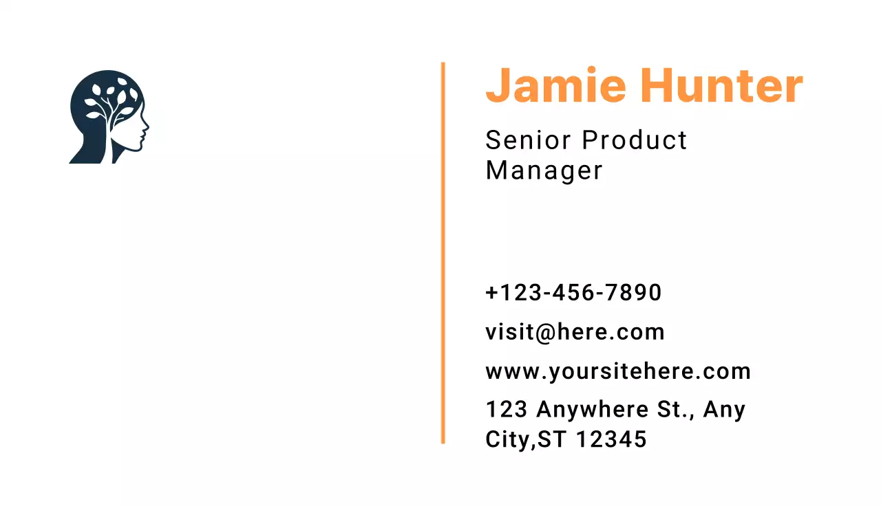Orange Minimal Business Card
