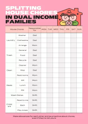 Pink Simple Household Planner