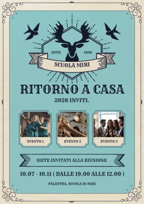 avviso di ritorno a casa vintage verde acqua