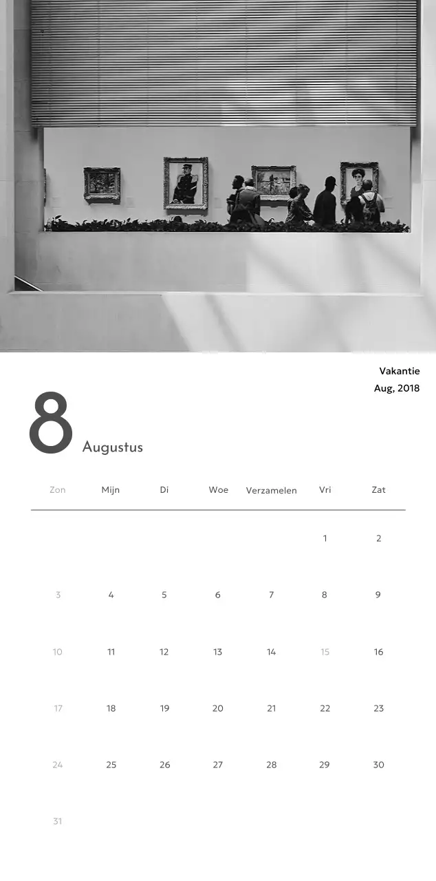 Een fotokalender met een strakke, stedelijke uitstraling
