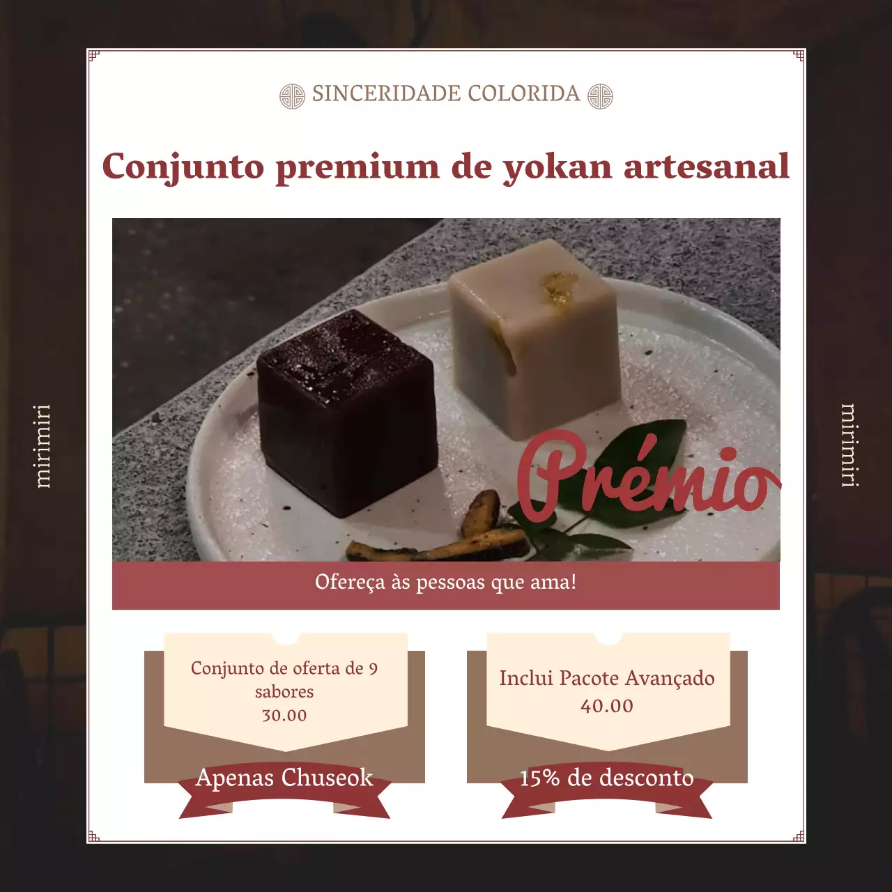Promover sobremesas gourmet castanhas
