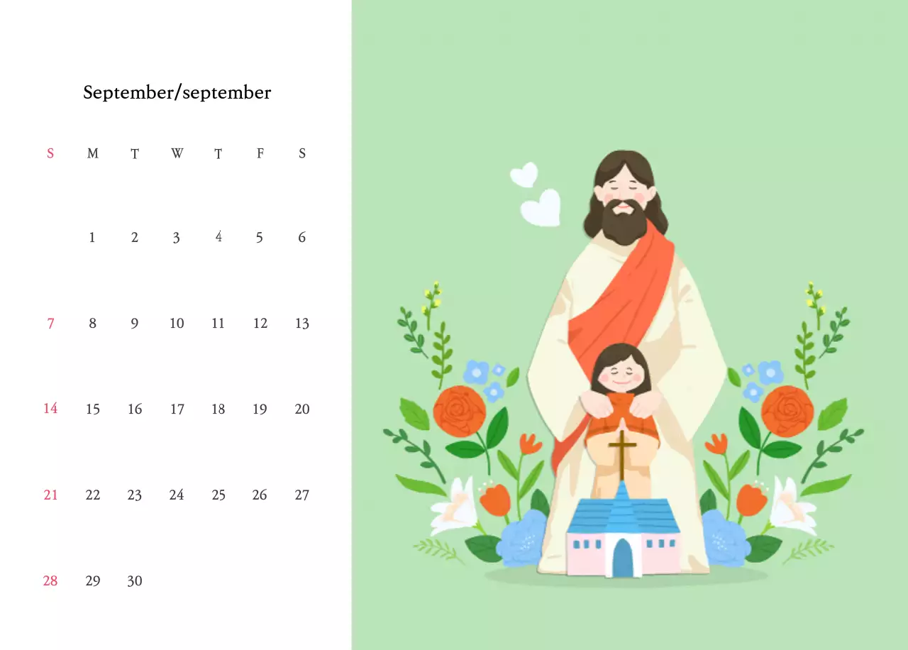 Warme kleurenKerken met schattige illustraties