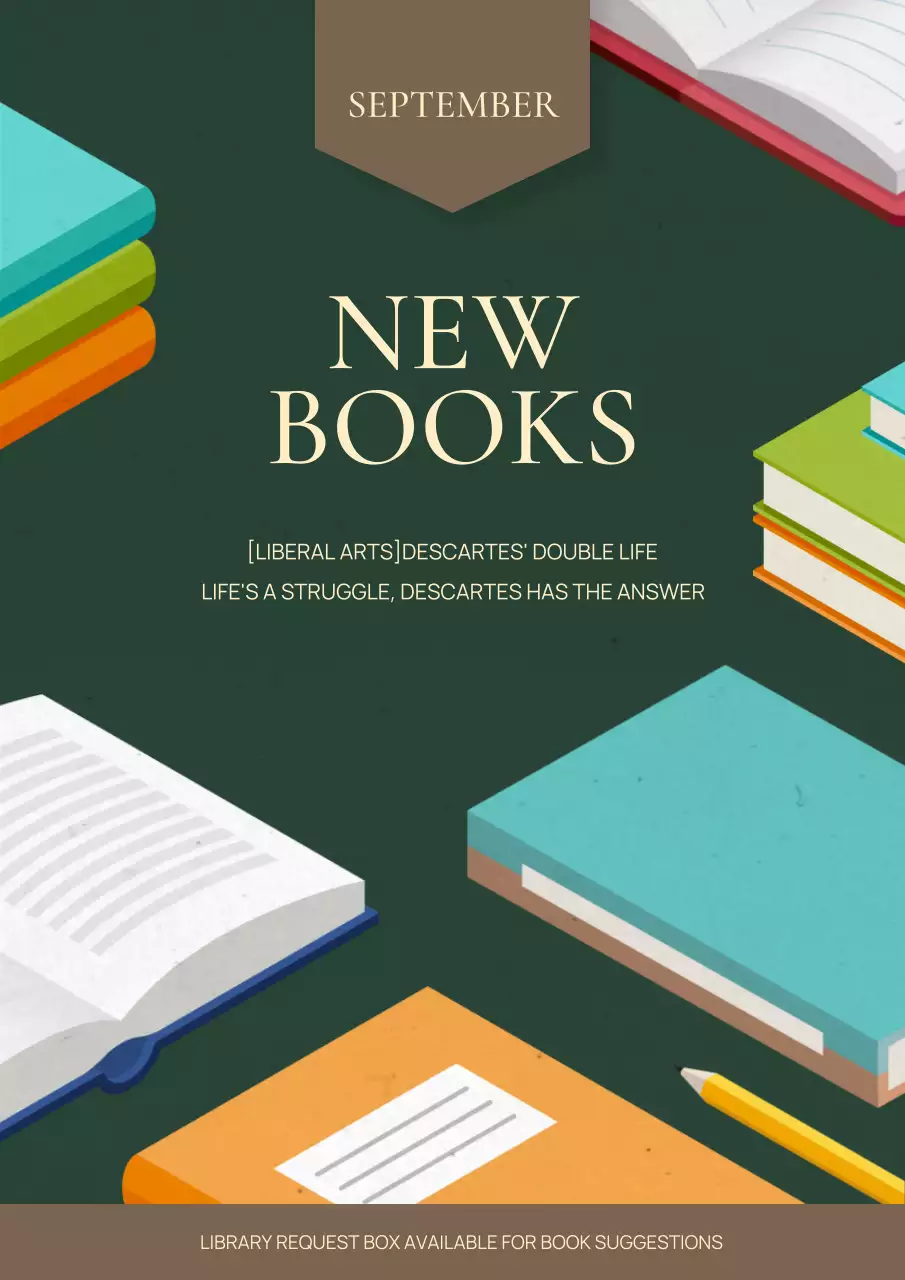 Green Minimal Books Announcement Poster