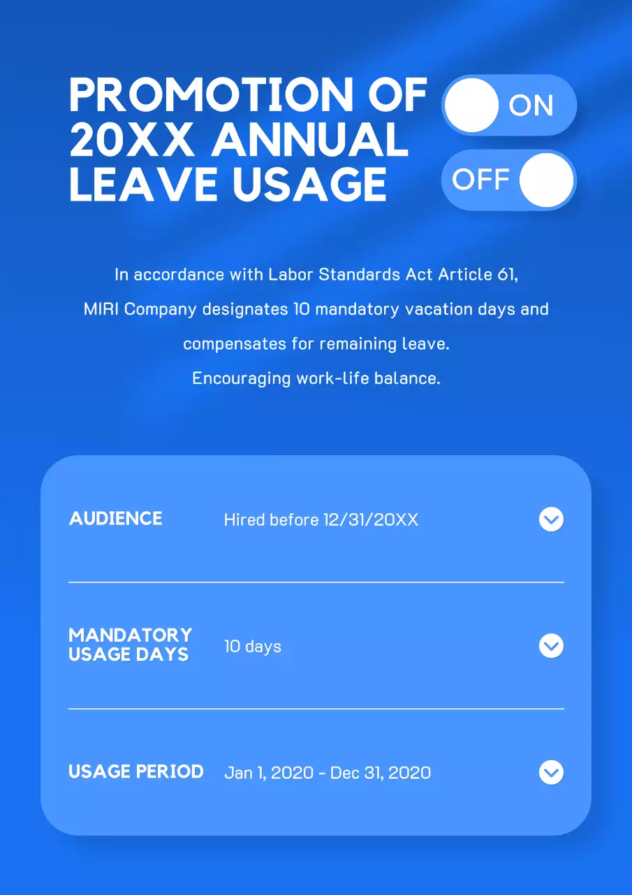 Blue Modern Leave Announcement Poster