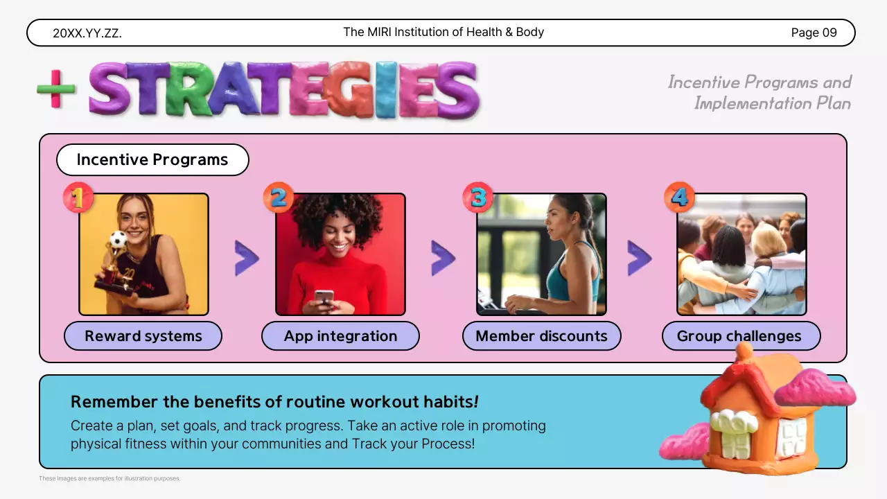 다채로운 대담한 피트니스 가이드라인 프레젠테이션